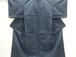 未使用品　枡模様織り出し手織り紬着物